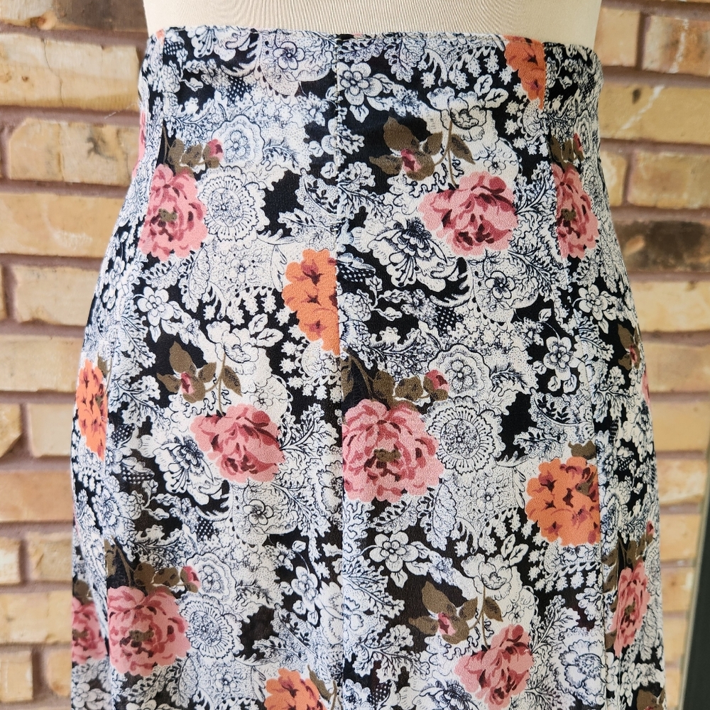 Vintage Judy Knapp Floral Wrap Skirt Set Black Lace Cottagecore Regencycore - Picture 11 of 12